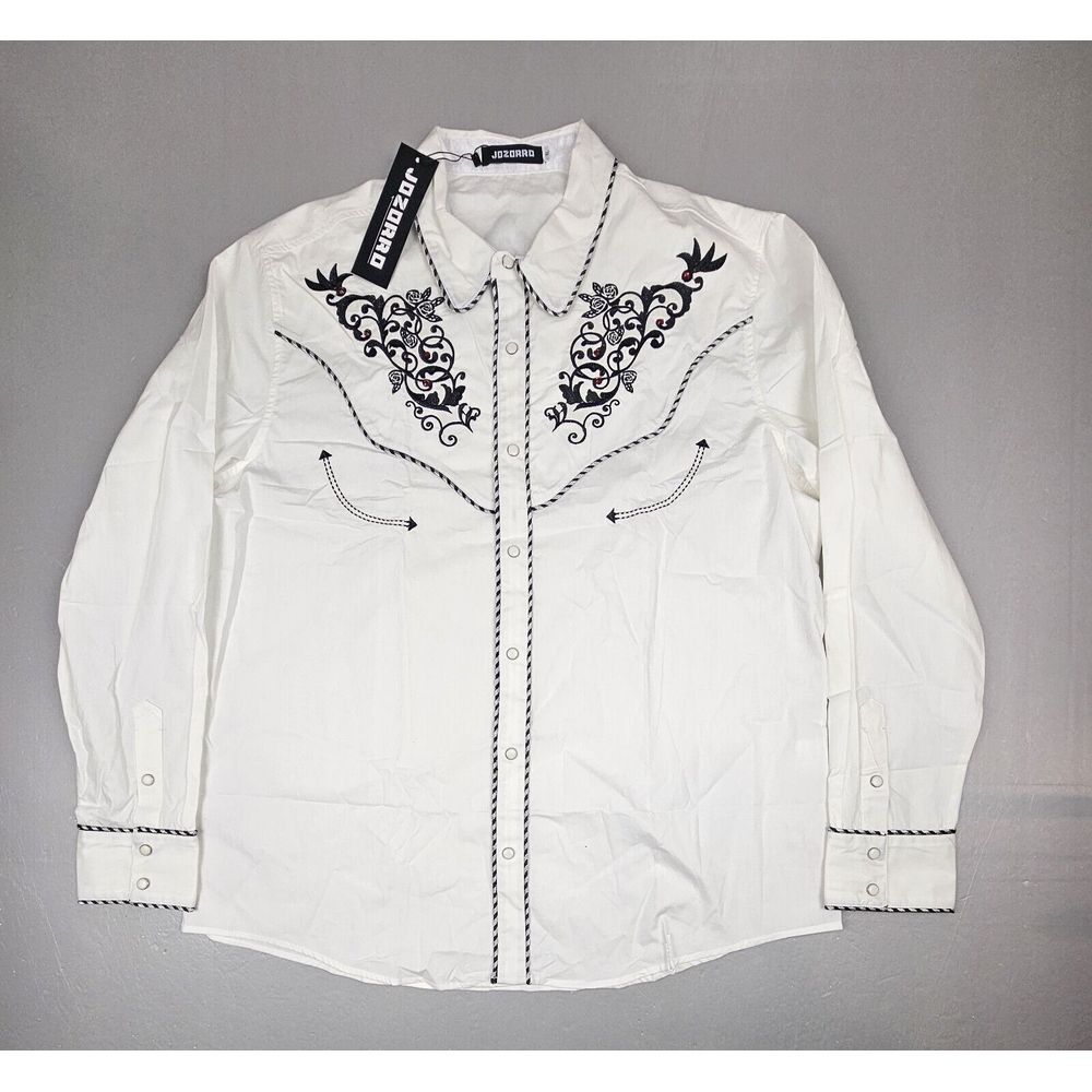 Jozorro Size Western Snap Shirt Mens XL.‎ Long Sleeve Embroidered Polyester. NWT